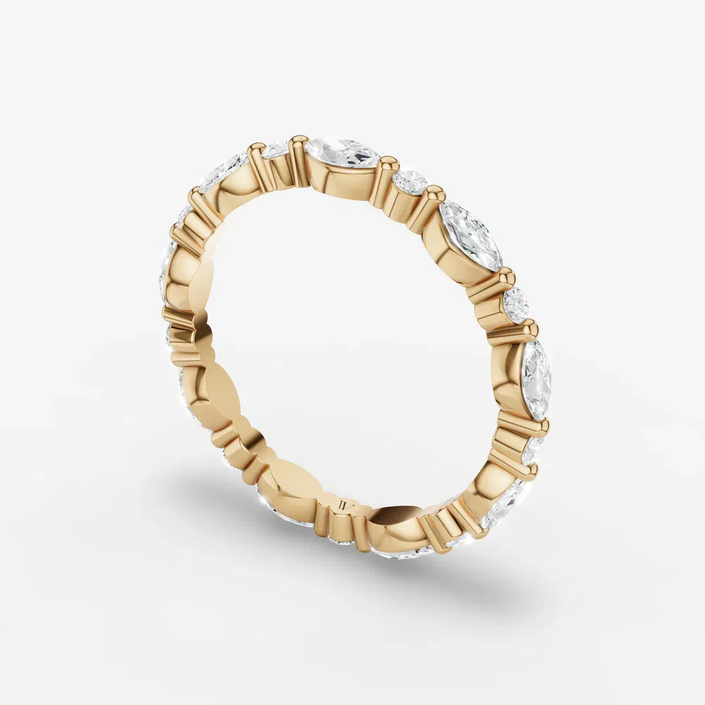 Stackable, Unique Lab Diamond Ring (0.8 CTW) in 14K Yellow Gold-Zyelia