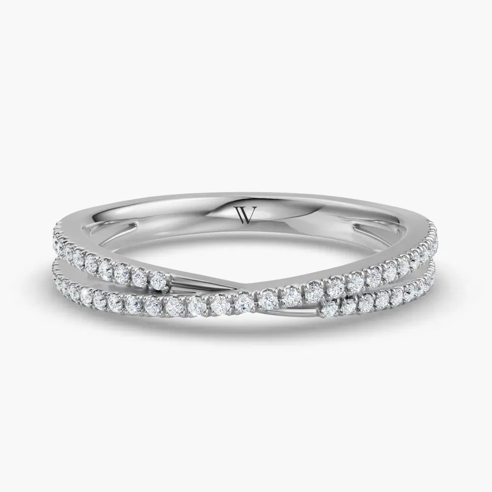 Modern, Stackable, Pave Lab Diamond Ring (0.2 CTW) in 14K White Gold-Mylen
