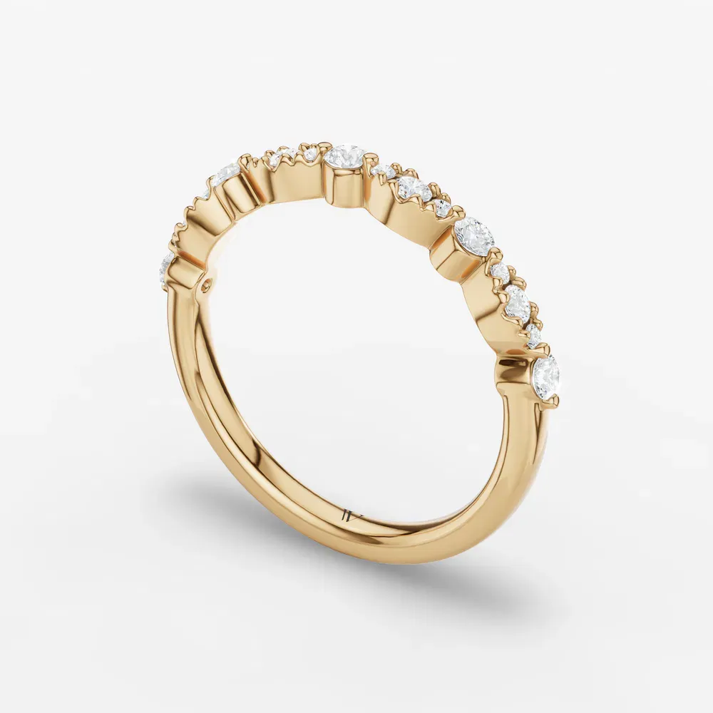 Stackable, Unique, Diamond Lab Diamond Ring (0.3 CTW) in 14K Yellow Gold-Hixa