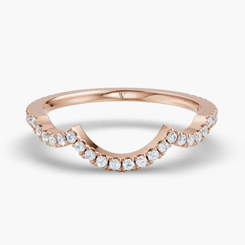 Stackable, Pave, Unique Lab Diamond Ring (0.2 CTW) in 14K Rose Gold-Sivra