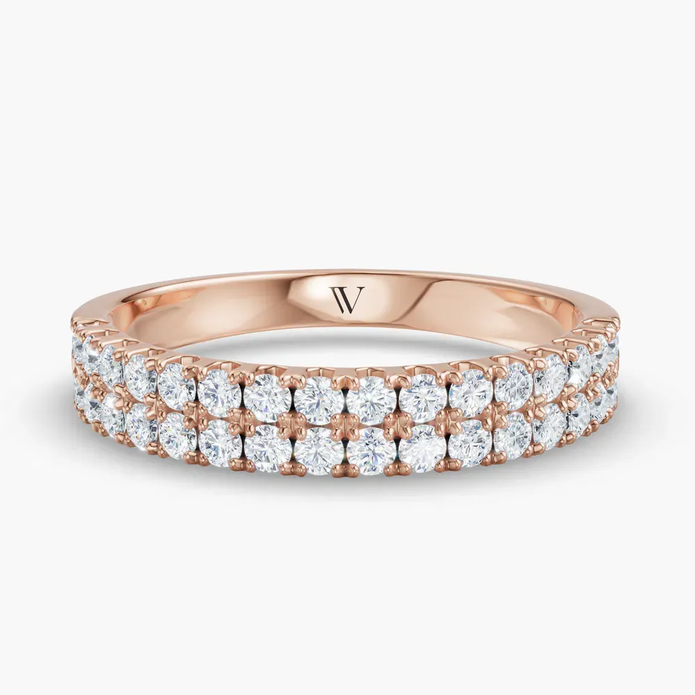 Stackable, Channel set, Unique Lab Diamond Ring (0.4 CTW) in 14K Rose Gold-Umyr