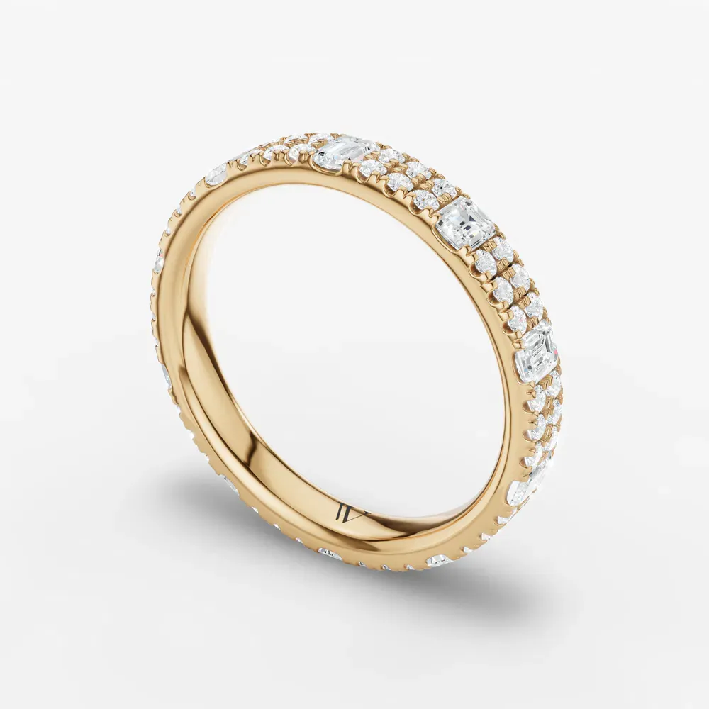 Eternity, Pave, Stackable Lab Diamond Ring (1.2 CTW) in 14K Yellow Gold-Esvola