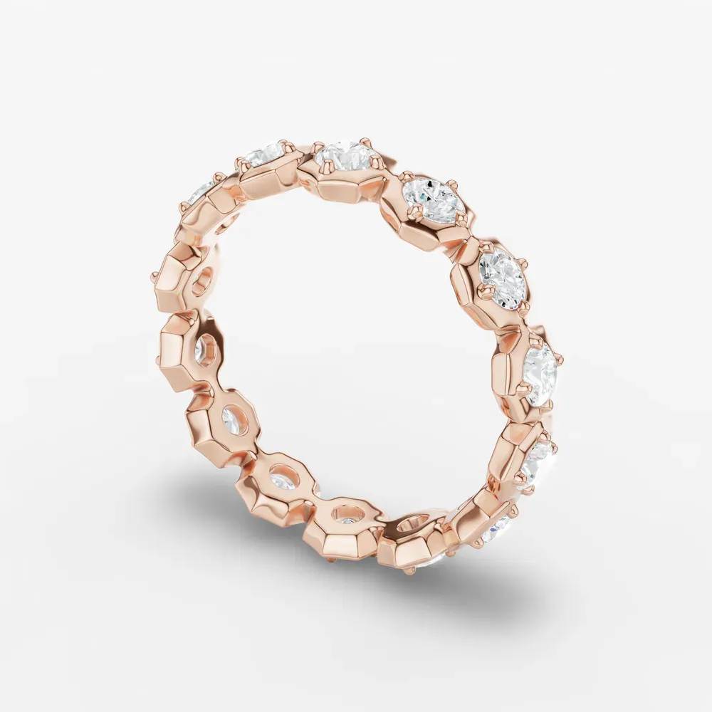 Unique, Eternity, Stackable Lab Diamond Ring (1 CTW) in 14K Rose Gold-Eskl