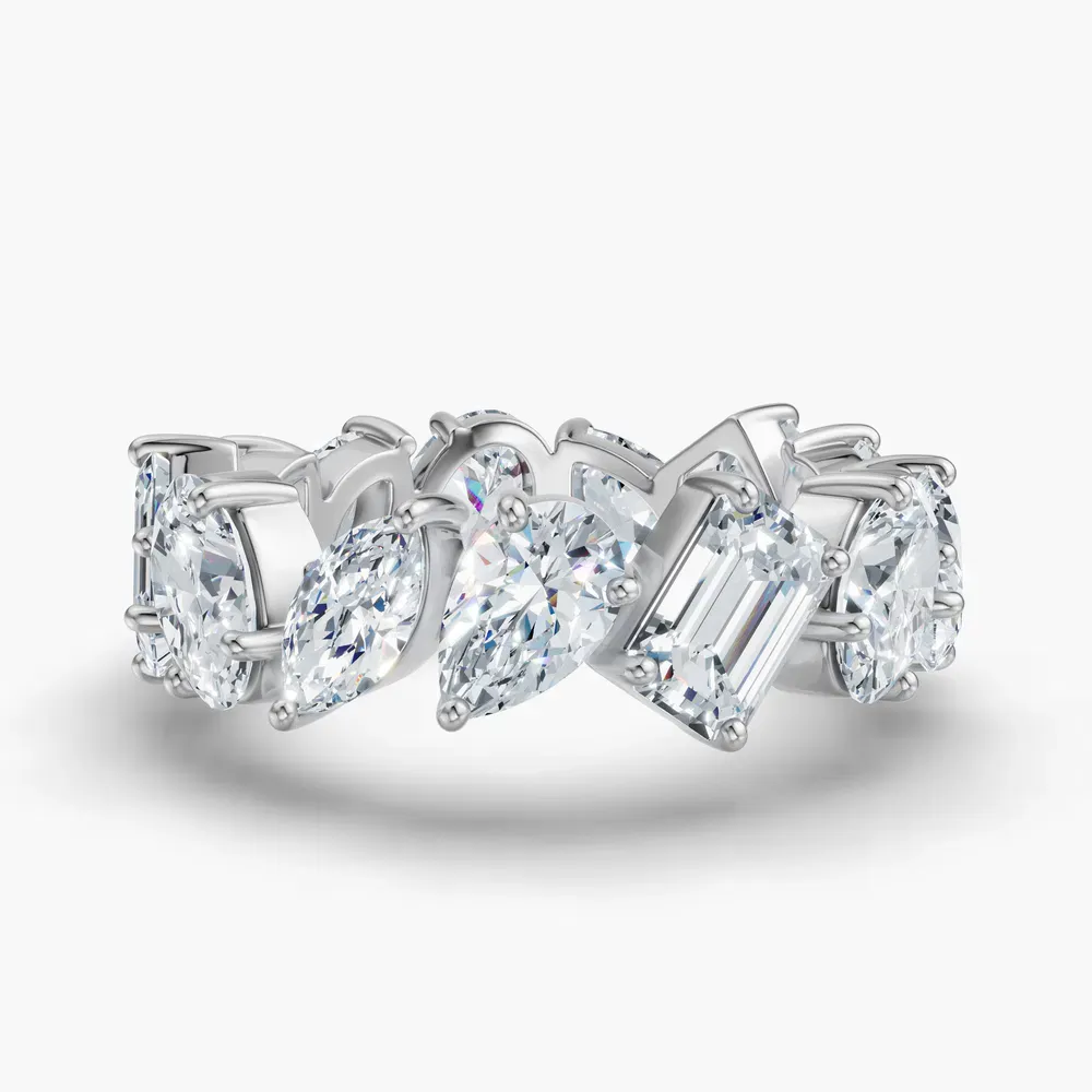 Eternity, Unique, Stackable Lab Diamond Ring (5.4 CTW) in 14K White Gold-Cliv
