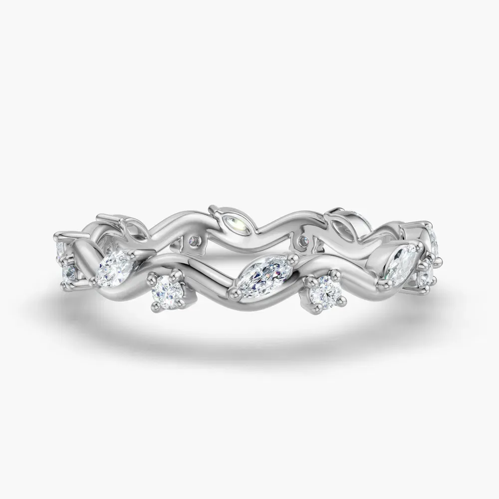 Eternity, Unique, Nature inspired Lab Diamond Ring (0.3 CTW) in 14K White Gold-Esor