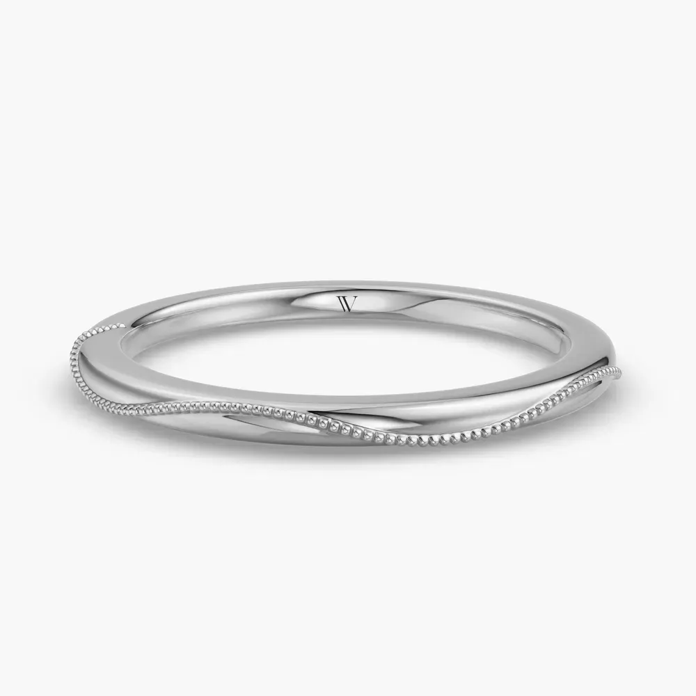 1.8mm Plain metal, Classic, Stackable Wedding Ring in 14K White Gold-Syrven