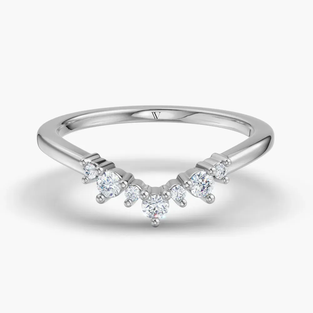 Curved, Stackable, Diamond Lab Diamond Ring (0.1 CTW) in 14K White Gold-Myn
