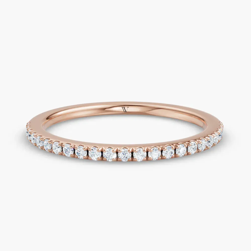 Stackable, Pave, Diamond Lab Diamond Ring (0.1 CTW) in 14K Rose Gold-Ren