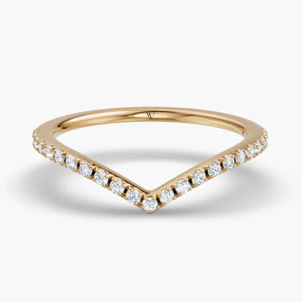 Curved, Stackable, Diamond Lab Diamond Ring (0.1 CTW) in 14K Yellow Gold-Zyvorin