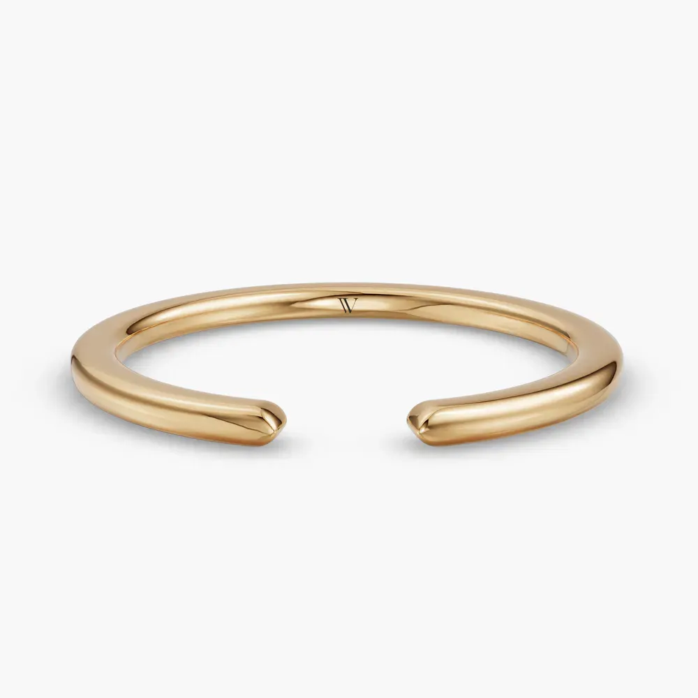 1.4mm Plain metal, Open, Stackable Wedding Ring in 14K Yellow Gold-Wurl