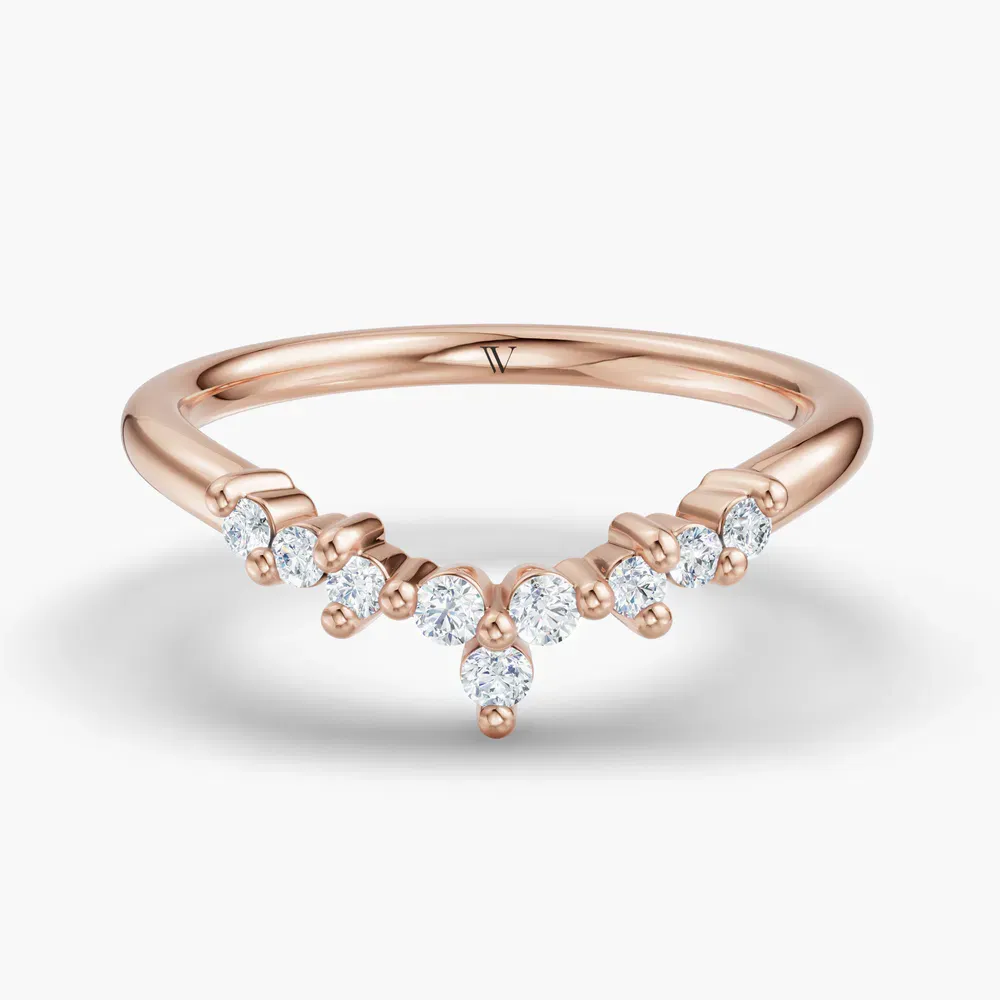 Stackable, Curved, Diamond Lab Diamond Ring (0.1 CTW) in 14K Rose Gold-Pymorl