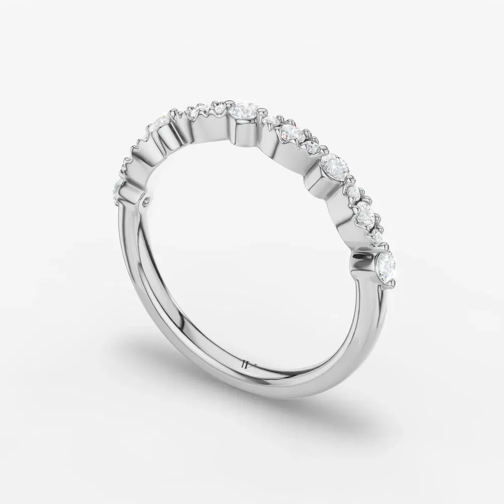 Stackable, Unique, Diamond Lab Diamond Ring (0.3 CTW) in 14K White Gold-Hixa