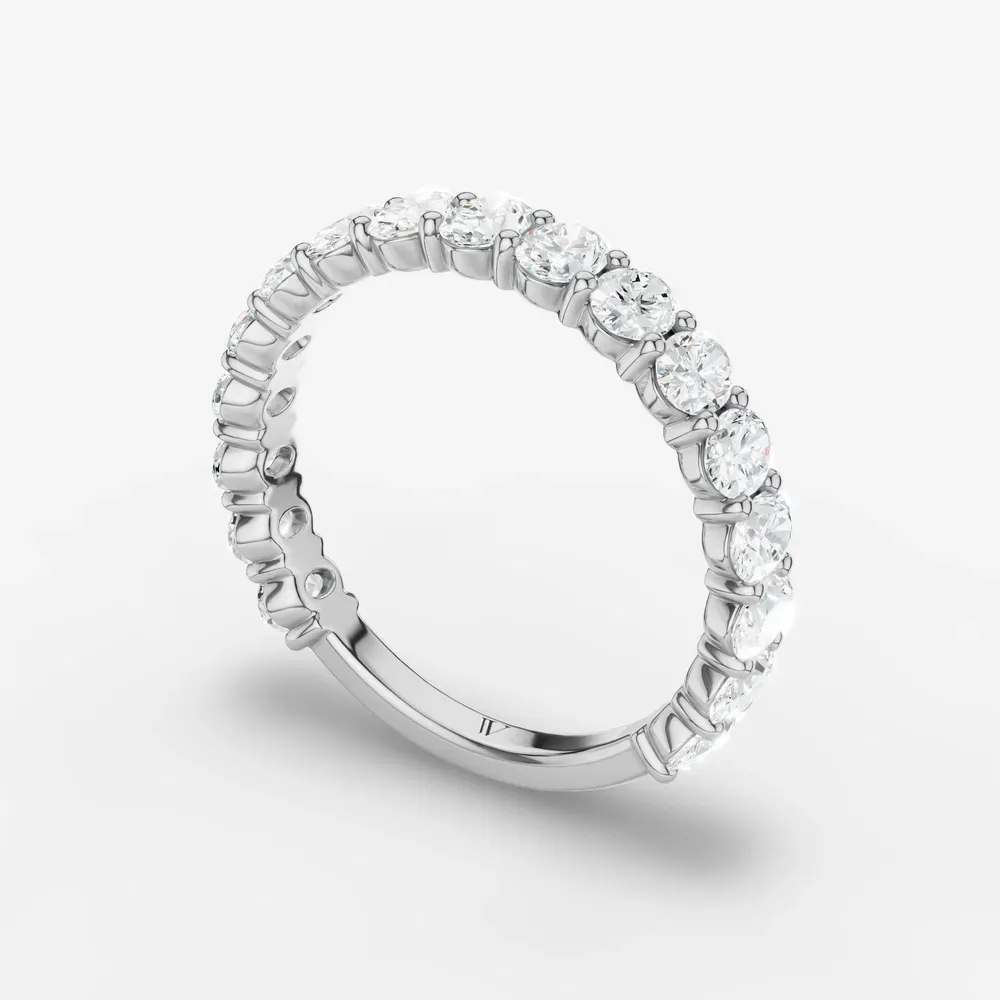 Stackable, Pave, Simple Lab Diamond Ring (1.5 CTW) in 14K White Gold-Lsira