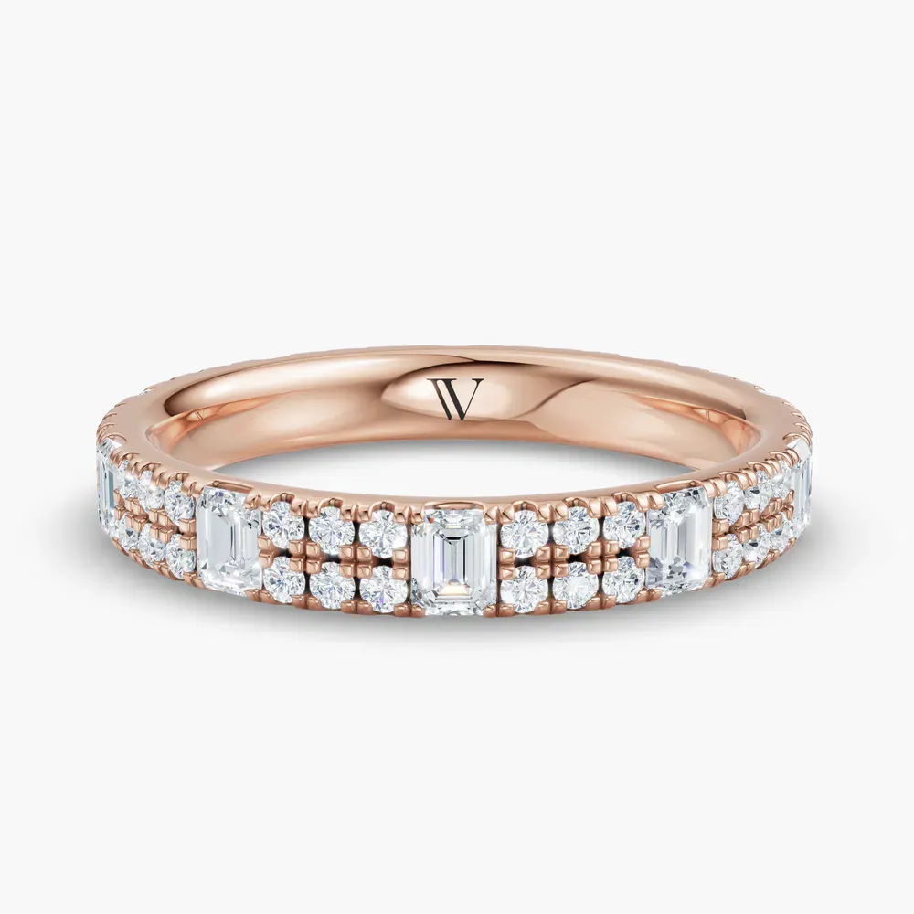 Eternity, Pave, Stackable Lab Diamond Ring (1.2 CTW) in 14K Rose Gold-Esvola