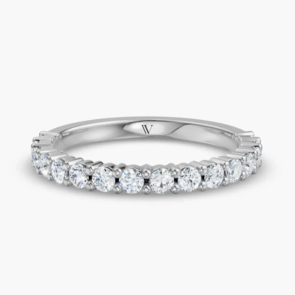 Stackable, Pave, Diamond Lab Diamond Ring (0.4 CTW) in 14K White Gold-Krixan