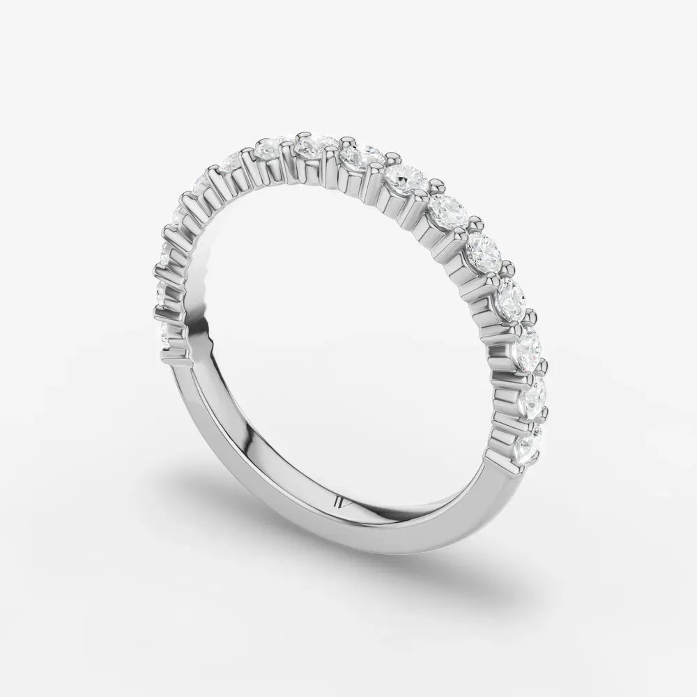 Stackable, Pave, Diamond Lab Diamond Ring (0.4 CTW) in 14K White Gold-Krixan