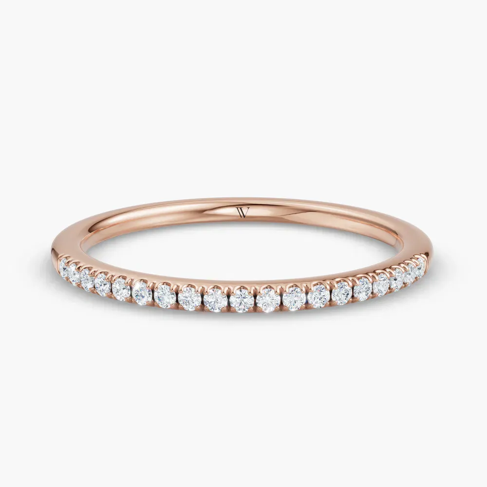 Simple, Stackable, Pave Lab Diamond Ring (0.1 CTW) in 14K Rose Gold-Kaurx